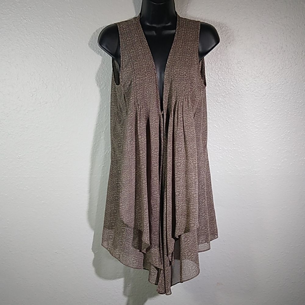 CAbi Chiffon Lagenlook Sleeveless Tunic Vest‎ Sm
